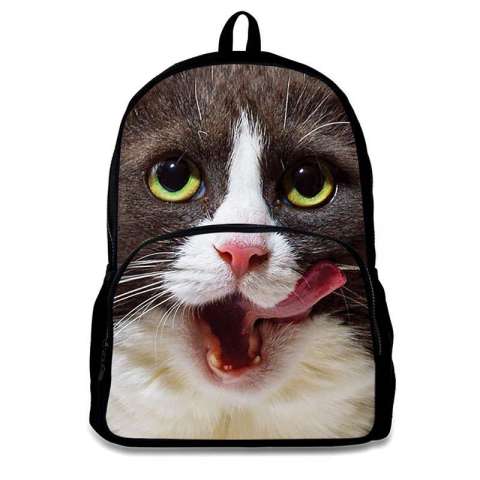 Pop Kid Pet Cat Face School Backpack Children School Bag Set